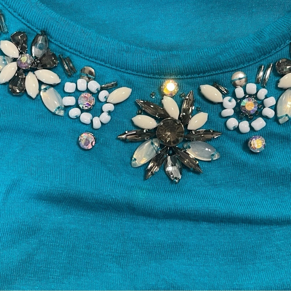 Lane Bryant Turquoise Embellished Tank Top - Picture 9 of 9